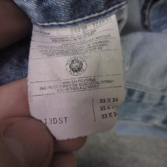 Vintage Carhartt Shorts Mens 33 Denim Carpenter Painter Made USA 90s B13DST - Picture 7 of 7